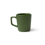 Taza de cerámica con exterior mate y diseño ribeteado 320ml color verde oscuro segunda vista