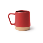 Taza de cerámica con acabado mate y asa geométrica 320ml color rojo segunda vista