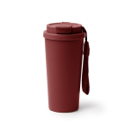 Vaso térmico de acero inoxidable con tapa antigoteo 500ml color rojo oscuro segunda vista