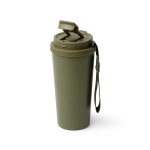 Vaso térmico de acero inoxidable con tapa antigoteo 500ml color verde oscuro primera vista de uso