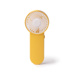 Ventilador de mano de varios colores con botón en el lateral color amarillo segunda vista