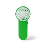 Ventilador de mano de varios colores con botón en el lateral color verde segunda vista