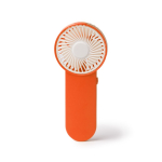 Ventilador de mano de varios colores con botón en el lateral color naranja segunda vista
