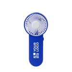 Ventilador de mano de varios colores con botón en el lateral vista principal
