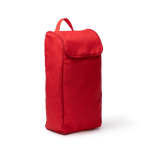 Zapatillero ecológico con rejilla transpirable y base acolchada color rojo primera vista de uso