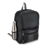 Mochila plegable ligera con bolsillo frontal y malla lateral 16L color negro segunda vista