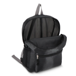 Mochila plegable ligera con bolsillo frontal y malla lateral 16L color negro tercera vista