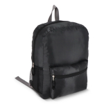 Mochila plegable ligera con bolsillo frontal y malla lateral 16L color negro cuarta vista