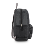 Mochila plegable ligera con bolsillo frontal y malla lateral 16L color negro sexta vista