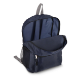Mochila plegable ligera con bolsillo frontal y malla lateral 16L color azul oscuro tercera vista