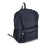 Mochila plegable ligera con bolsillo frontal y malla lateral 16L color azul oscuro cuarta vista