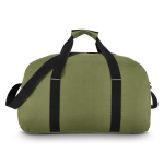 Bolsa de viaje o deporte con detalle reflectante y cremallera 35L color verde oliva cuarta vista