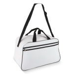 Bolsa de viaje y deporte espaciosa con asas cortas y largas 30L color blanco/negro