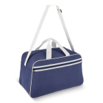 Bolsa de viaje y deporte espaciosa con asas cortas y largas 30L color blanco/azul
