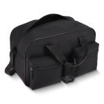 Bolsa deportiva de PET reciclado con doble bolsillo frontal 25L color negro tercera vista