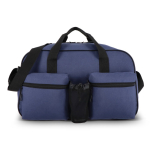 Bolsa deportiva de PET reciclado con doble bolsillo frontal 25L color azul oscuro
