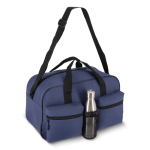 Bolsa deportiva de PET reciclado con doble bolsillo frontal 25L color azul oscuro segunda vista
