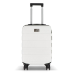Trolley de cabina 18 pulgadas con 4 ruedas giratorias y soporte móvil color blanco