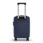 Trolley de cabina 18 pulgadas con 4 ruedas giratorias y soporte móvil color azul oscuro tercera vista