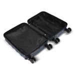 Trolley de cabina 18 pulgadas con 4 ruedas giratorias y soporte móvil color azul oscuro cuarta vista