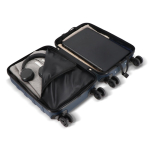 Trolley de cabina 18 pulgadas con 4 ruedas giratorias y soporte móvil color azul oscuro quinta vista