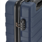 Trolley de cabina 18 pulgadas con 4 ruedas giratorias y soporte móvil color azul oscuro sexta vista