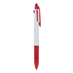 Bolígrafo 3 colores con puntero táctil y agarre suave color rojo quinta vista