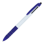 Bolígrafo 3 colores con puntero táctil y agarre suave color azul oscuro tercera vista