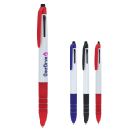 Bolígrafo 3 colores con puntero táctil y agarre suave