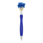 Bolígrafo pulsador con original diseño de peludo giratorio tinta azul color azul