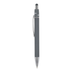 Bolígrafo giratorio de aluminio con clip metálico tinta azul color gris