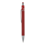 Bolígrafo giratorio de aluminio con clip metálico tinta azul color rojo oscuro