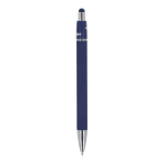 Bolígrafo giratorio de aluminio con clip metálico tinta azul color azul oscuro cuarta vista