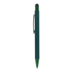 Bolígrafo con puntero óptico y clip metálico tinta azul color verde oscuro