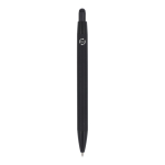Bolígrafo de aluminio reciclado de tacto suave tinta azul color negro cuarta vista
