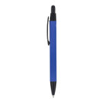 Bolígrafo de aluminio reciclado de tacto suave tinta azul color azul