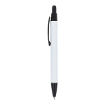 Bolígrafo de aluminio reciclado de tacto suave tinta azul color blanco