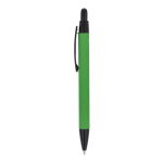Bolígrafo de aluminio reciclado de tacto suave tinta azul color verde