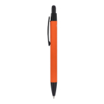 Bolígrafo de aluminio reciclado de tacto suave tinta azul color naranja
