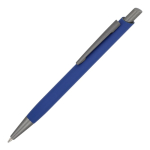 Bolígrafo de aluminio con clip metálico y tacto suave tinta azul color azul oscuro