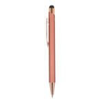 Bolígrafo de aluminio reciclado con grabado láser y clip metálico color oro rosa