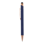Bolígrafo de aluminio reciclado con grabado láser y clip metálico color azul oscuro