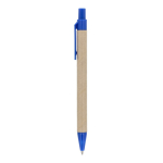 Bolígrafo de papel con detalles de plástico a color tinta azul color azul