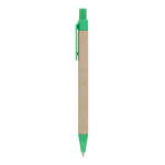 Bolígrafo de papel con detalles de plástico a color tinta azul color verde