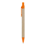 Bolígrafo de papel con detalles de plástico a color tinta azul color naranja