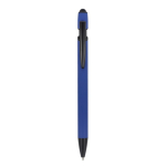Bolígrafo de aluminio reciclado de tacto suave con stylus tinta azul color azul segunda vista