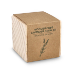 Kit de cultivo de lavanda con maceta y sustrato de coco color natural