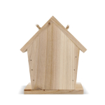 Casita para pájaros de madera con entrada frontal de 30mm para jardín color natural quinta vista
