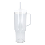 Vaso térmico con asa lateral y pajita en tapa antigoteo 1L color blanco transparente segunda vista