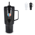Vaso térmico con asa lateral y pajita en tapa antigoteo 1L